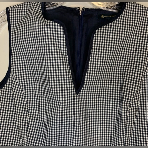 Brooks Brothers Chic Gingham Dress SZ 12 Blue - Picture 3 of 3